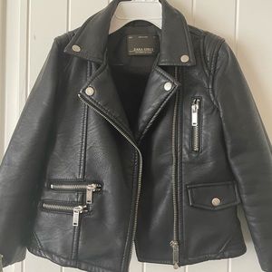 ZARA GIRL FAUX LEATHER JACKET SIZE 5